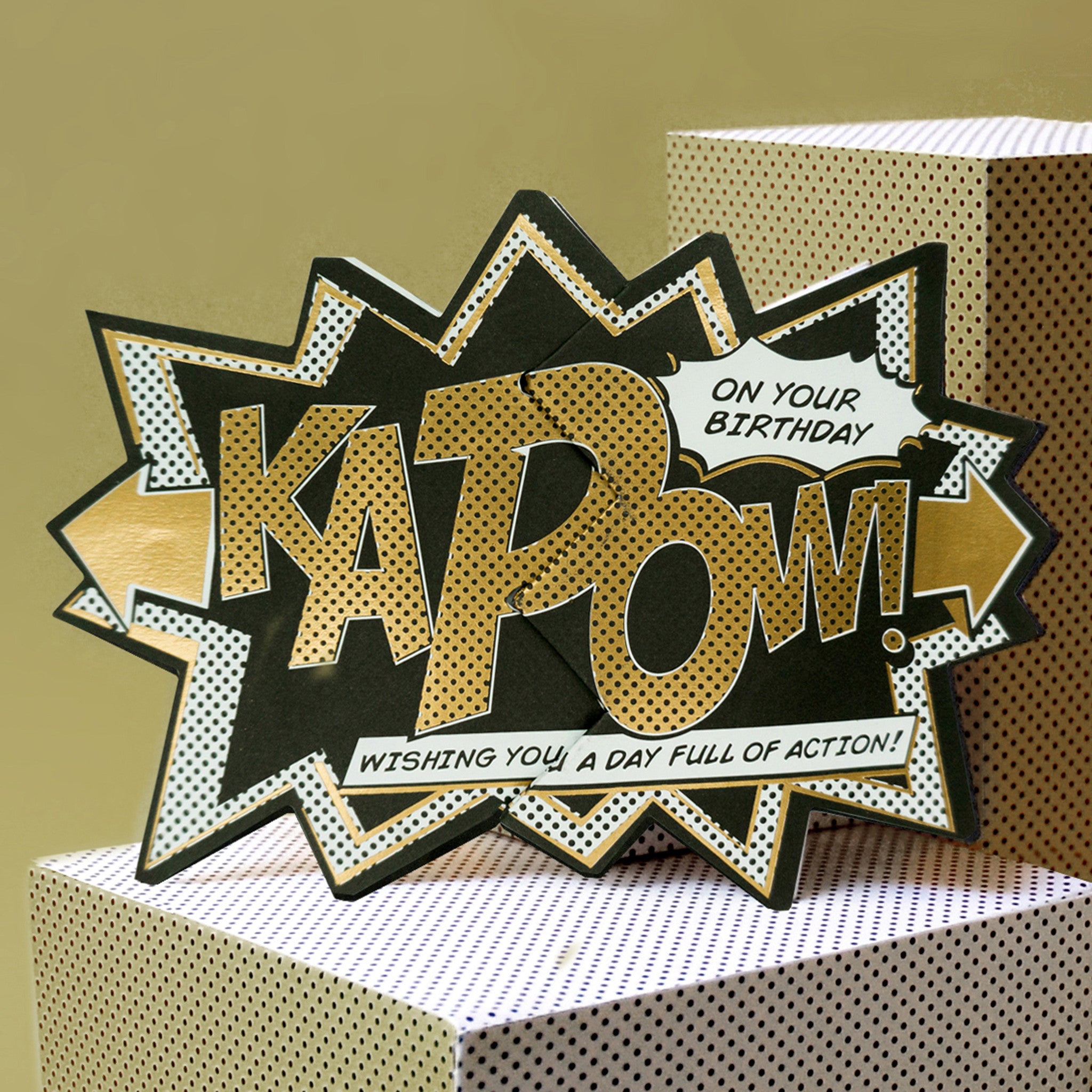 'Luxury Edition Gold Kapow' Action Card – My Design Collections